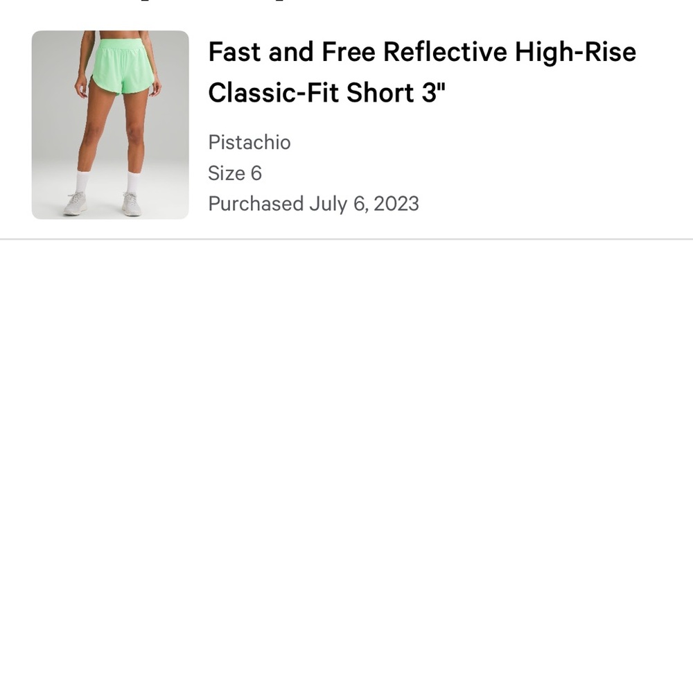 Lululemon Athletica Fast and Free Shorts - Pistachio